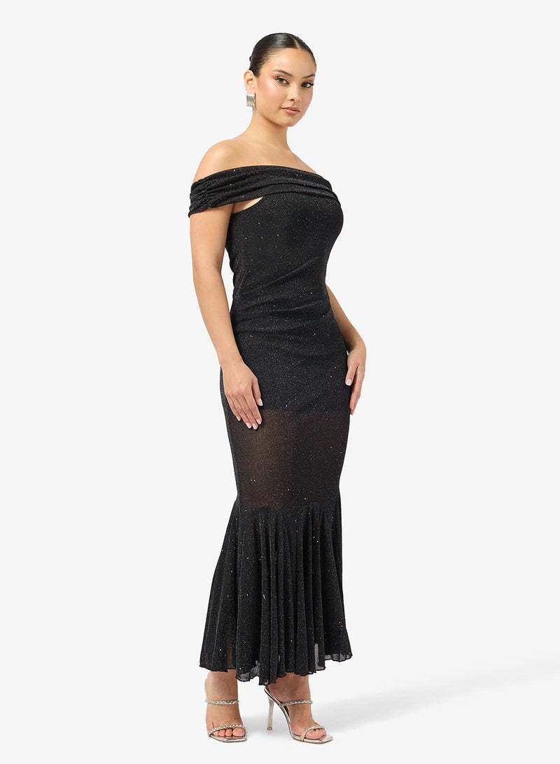 Ginger Off Shoulder Mesh Mermaid Dress - Image 4